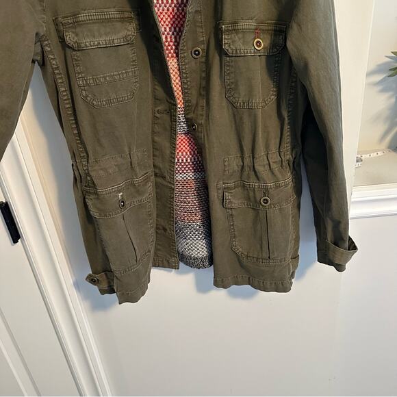 Anthropologie Green Cotton Knit Jacquard Mixed Media Jacket Small - Picture 12 of 16